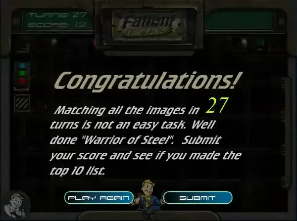 Fallout: Tactics Concentration Game